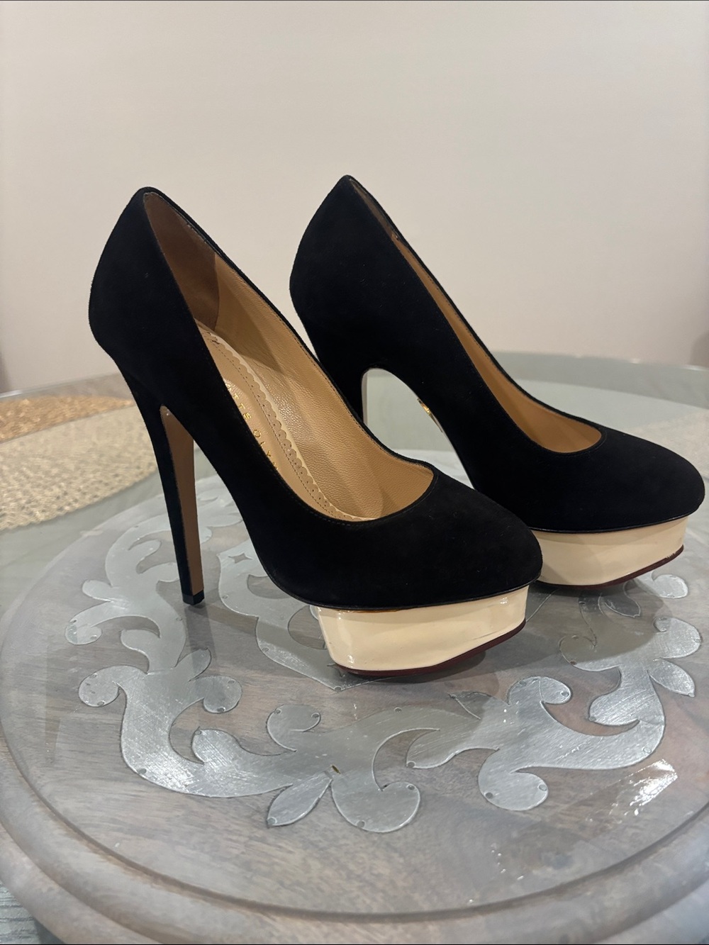 Made in Italy suede heels size 35
